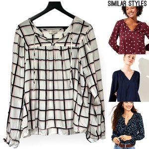 ⭐️Loft outlet lightweight long sleeve tie neck, top